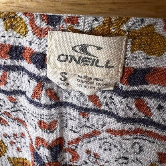 O'Neill Romper Womens Size Small Wrap Boho Floral Earth Tones Drawstring Hippy - Picture 2 of 16